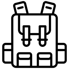 backpack icon illustration design with outline