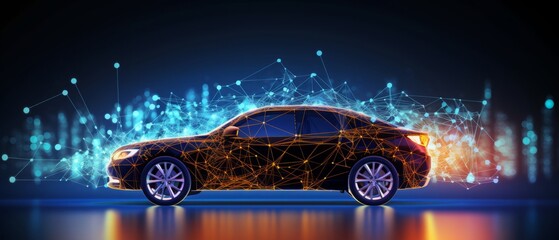 車とデジタルイメージ,Generative AI AI画像