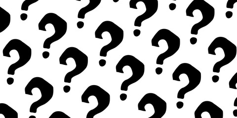 Black question marks on white background. Question mark pattern abstract vector background.