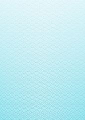 青海波文様　ブルーの背景イラスト