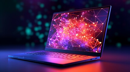 ラップトップPCとサイバーイメージ,Generative AI AI画像