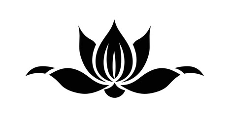 vector lotus silhouette. Vector black lotus icons set on white background. Lotus plant. Lotus flower