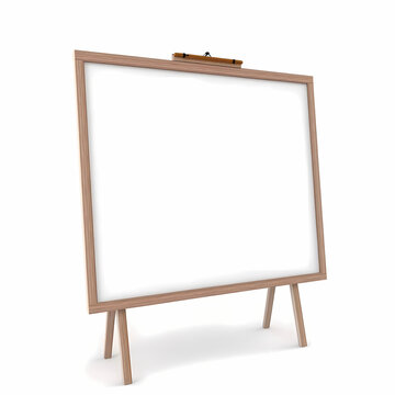 Modern White Board With Wood Frame Illustration