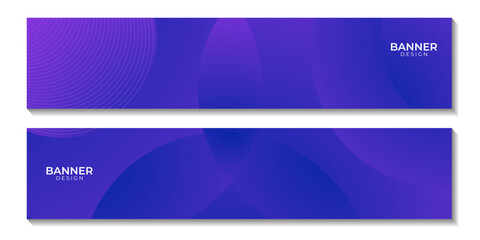 Fototapeta premium set of banners with abstract purple and blue background with waves
