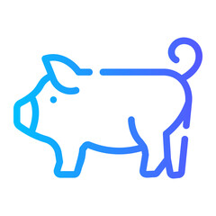 pig Line Gradient Icon