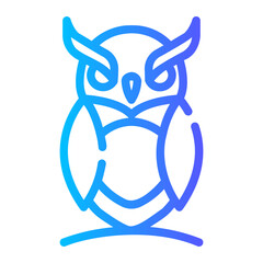 owl Line Gradient Icon
