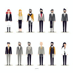 Color icon. business man icons vector set. Set of vector avatar profile icon in silhouettes. Profile icon. Avatar icons set. Vector