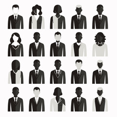 business man icons vector set. Set of vector avatar profile icon in silhouettes. Profile icon. Avatar icons set. Vector