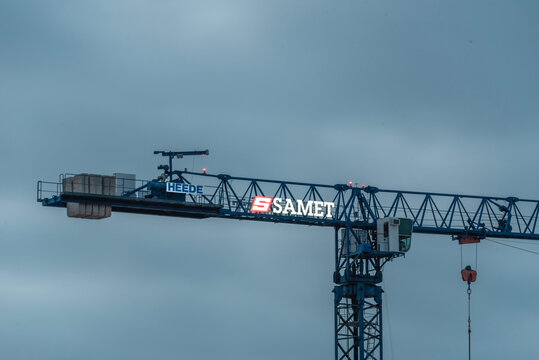 Samet Corporation offers development, design, preconstruction and construction services to a variety of sectors. Taken at Durham, NC-USA on May 21, 2023.
