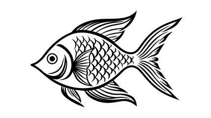 Fish vector Icon. Sea Food illustration symbol. Farm Element logo