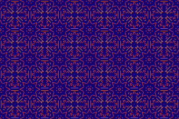 Intricate design of wallpaper with blue color in ethnic motif