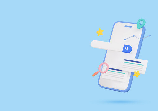  3DCG｜スマホでの検索・SEO・MEOのイメージ素材