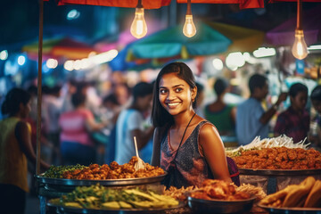 woman at an indian market