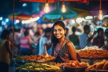 Fotobehang woman at an indian market © Justin