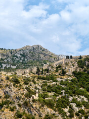 Fototapeta na wymiar Ancient fortress of St. John on the mountain. Kotor, Montenegro