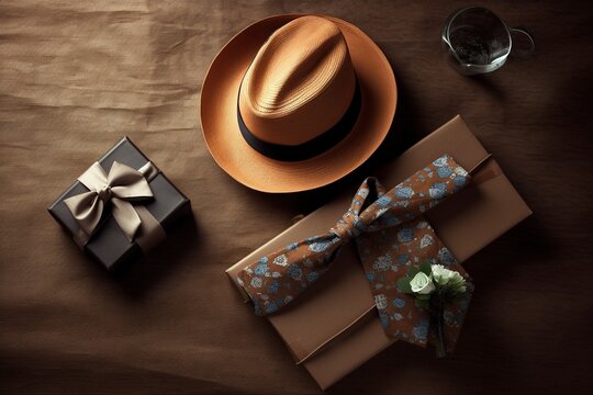 Father's Day poster or banner template .Greetings and presents .Promotion and shopping template for love dad. Happy card. Background Banner, Appreciation, Posters Flyers, . Father. Generative AI