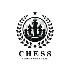 Fototapeta premium Chess logo design vector illustration