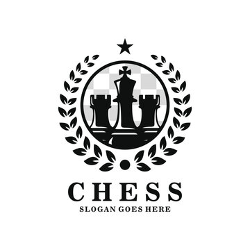 Chess logo design vector illustration