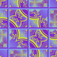 Abstract seamless textured background in purple and yellow colors