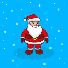 Cartoon Santa Vector Editable Colorful Drawing Illustration