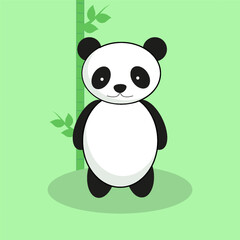 Cartoon Cute Animal Panda Vector Editable Colorful Drawing Illustration