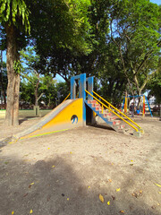 Empty Old slide in the park 