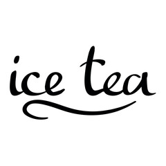 Text ICE TEA on white background