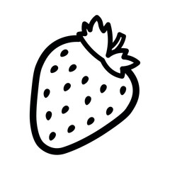 Drawn strawberry on white background