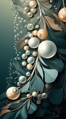124. lustrous pearls graphic poster design pearl inspired color wallpaper. Generative AI