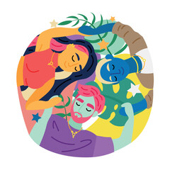 Colorful people on white background. LGBT concept