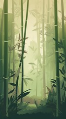 Fototapeta na wymiar 148. serene bamboo forest graphic poster design wallpaper. Generative AI