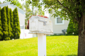 mailbox, symbolizing communication and connection, represents a portal between sender and receiver,...