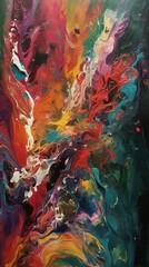 Fototapeta premium 218. vibrant fusion abstract concept vibrant color fusion wallpaper. Generative AI