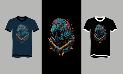 face parrot watercolor vector t-shirt design © josoa