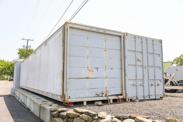 Shipping container: a symbol of global trade, efficiency, and interconnectedness, representing the movement of goods and economic globalization