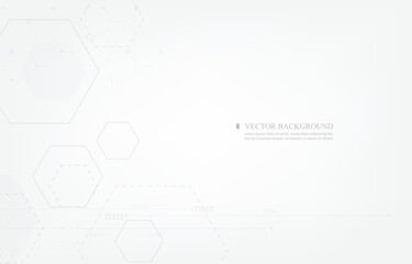 white technology vector background.geometric hexagon shape.computer network