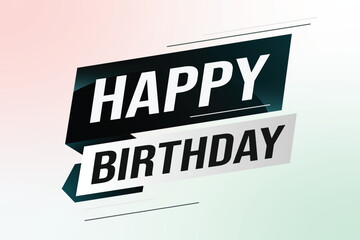 happy birthday word concept vector illustration with lines modern futuristic 3d style for landing page template web mobile app poster banner flyer background gift card coupon label wallpaper