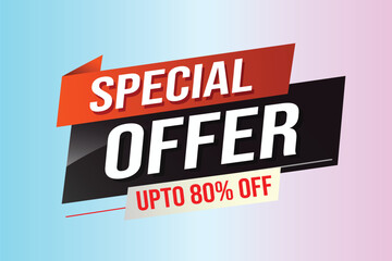 Special offer word concept vector illustration red modern futuristic 3d style for landing page template ui web mobile app poster banner flyer background gift card coupon label wallpaper	