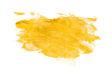 Shiny yellow brush watercolor painting isolated on transparent background. watercolor png