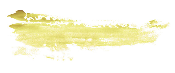 Shiny light yellow brush watercolor painting isolated on transparent background. watercolor png