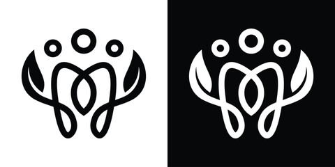 logo design dental and health care people icon vector illustration