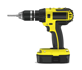 electric drill isolated on white background