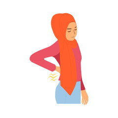 illustration of woman with low back pain expression pose