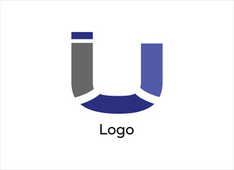 simple letter U logo template vector set., with 3 colors combination.