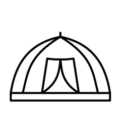 Cute tent camping vacation outline icon