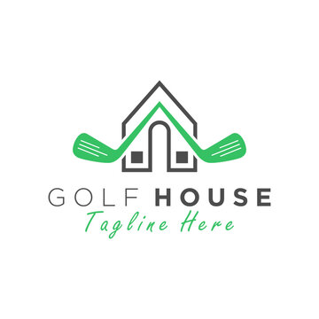 golf house vector illustration logo