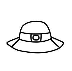 Hat camping vacation outline icon