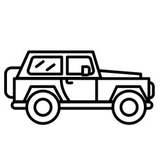 Jeep car camping vacation outline icon