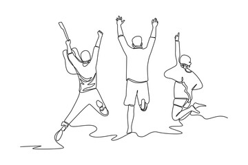 Single one line drawing friendship day concept. Continuous line draw design graphic vector illustration.
