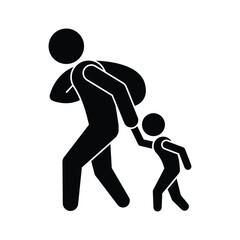 Refugee icon design isolated on white background. Vector illustration